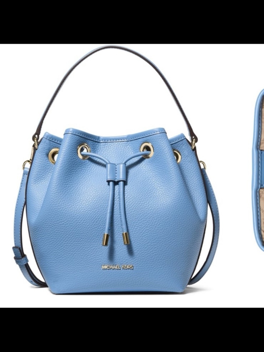 NWT Michael Kors women’s Avery bucket messenger hand bag French blue medium size